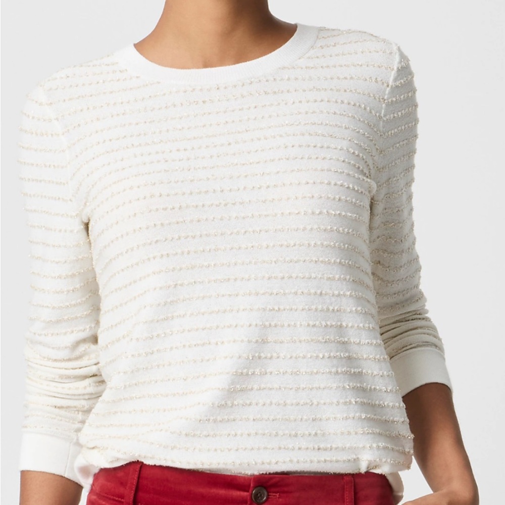 J. Crew Metallic-stripe Teddie Sweater size S